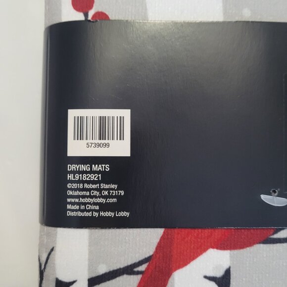 Cardinal Dish Towel NWT & Drying Mat NWT Winter Theme - Picture 5 of 15